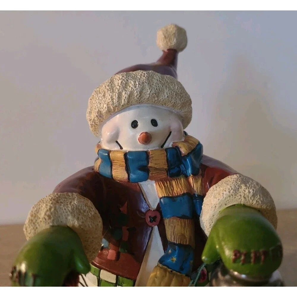 Snowman Salt and Pepper Holder Shakers Christmas Bulbs Magnetic